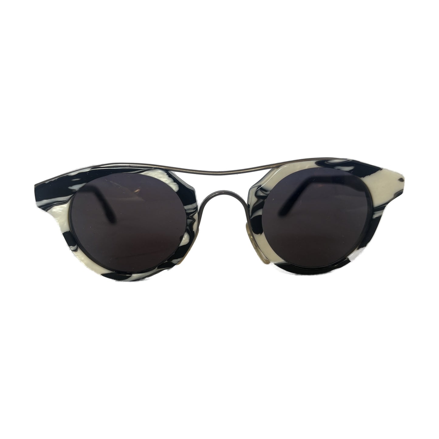 IDC – Lunettes de soleil vintage - Modèle J 913, marbré noir & blanc