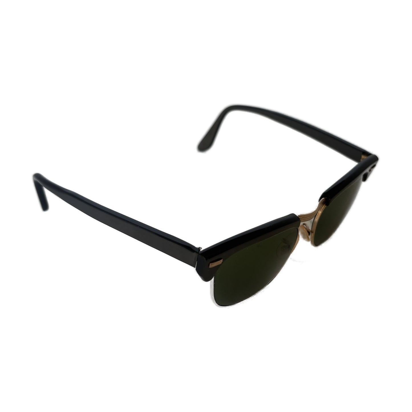 Lunettes de soleil vintage françaises années 1950 – Browline brun glacé doublé or